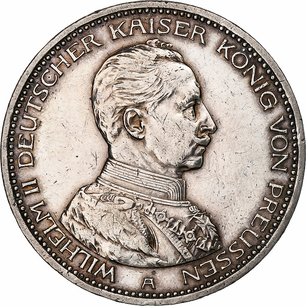 Kingdom of Prussia, Wilhelm II, 5 Mark, 1913, Berlin, Prata, AU(50-53), KM:536