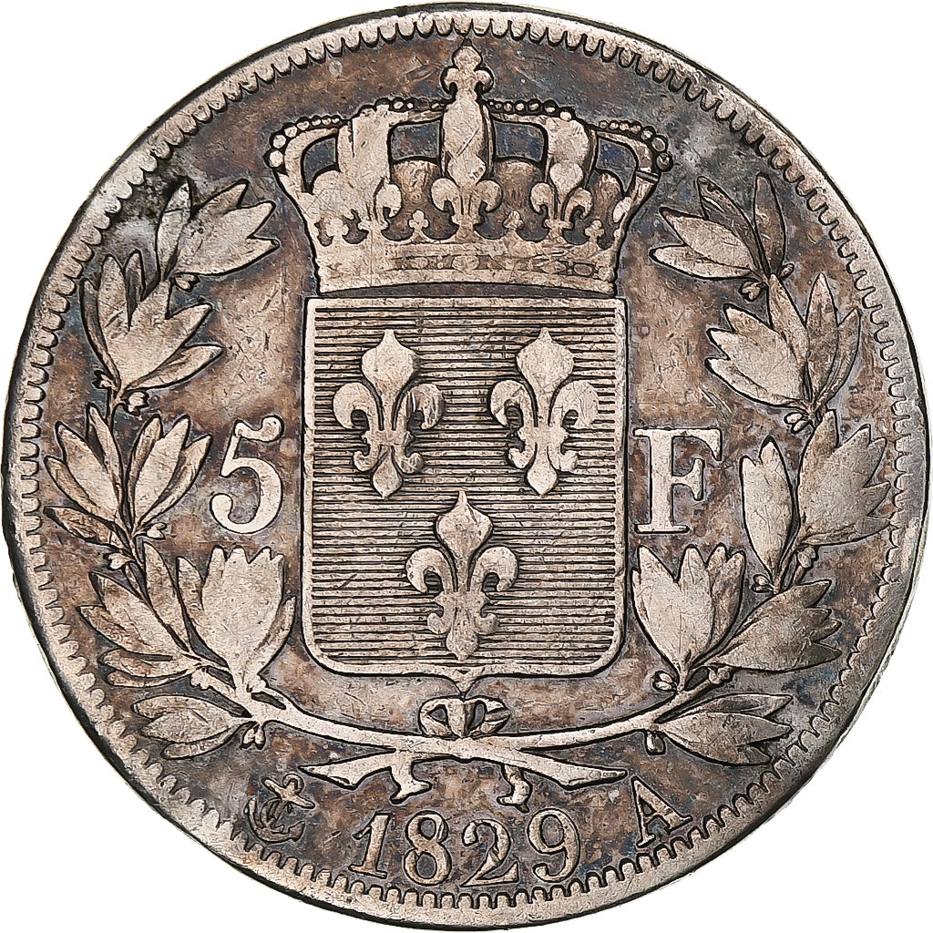 France, Charles X, 5 Francs, 1829, Paris, Silver, VF(30-35), Gadoury:644