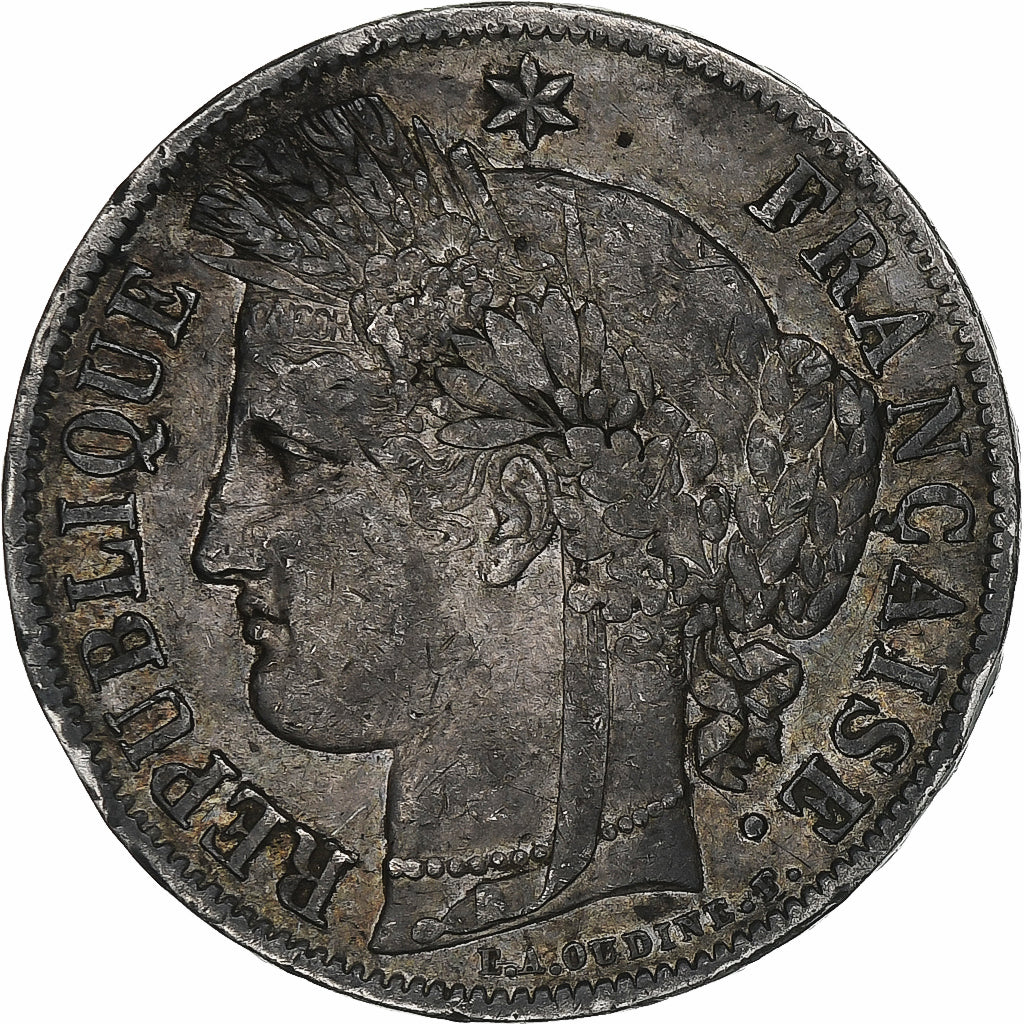 Francia, 5 Francs, Cérès, 1851, Paris, Argento, BB, Gadoury:719, KM:761.1