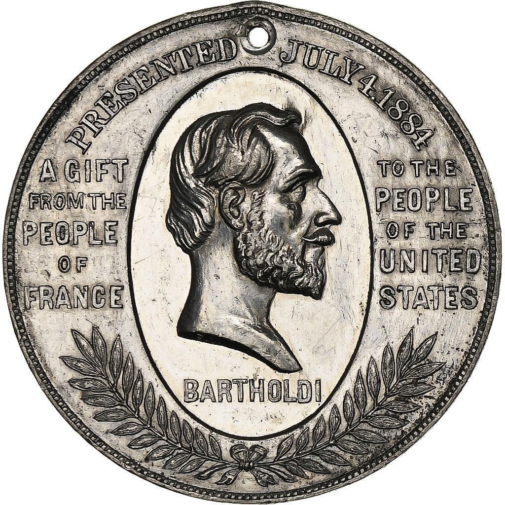 France, Medal, Bartholdi, Statue of Liberty, 1886, Silver, AU(55-58)