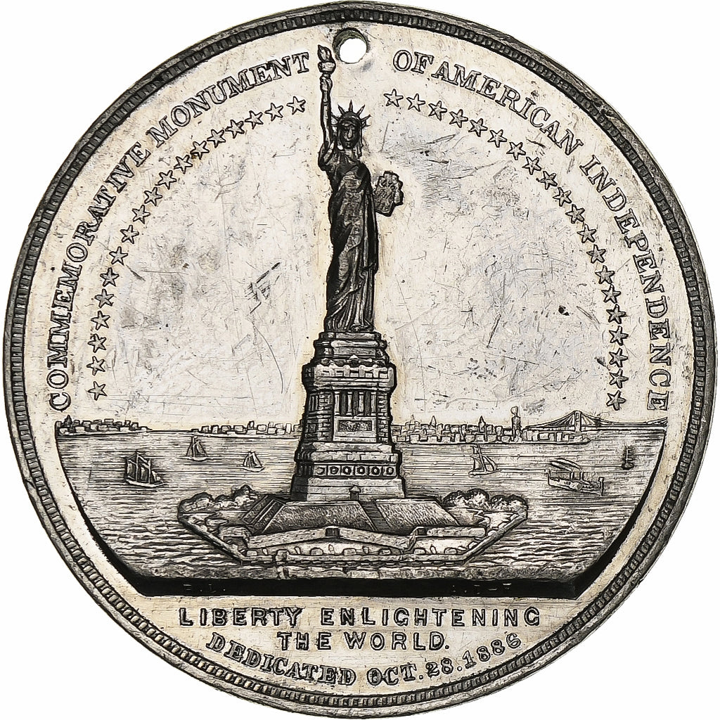France, Medal, Bartholdi, Statue of Liberty, 1886, Silver, AU(55-58)