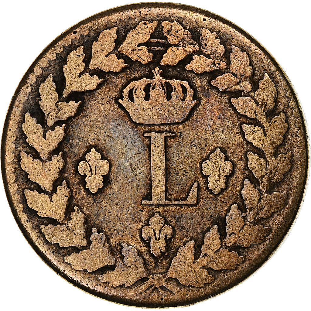 Frankreich, Louis XVIII, Decime, 1815, Strasbourg, Kupfer, S+, Gadoury:196c