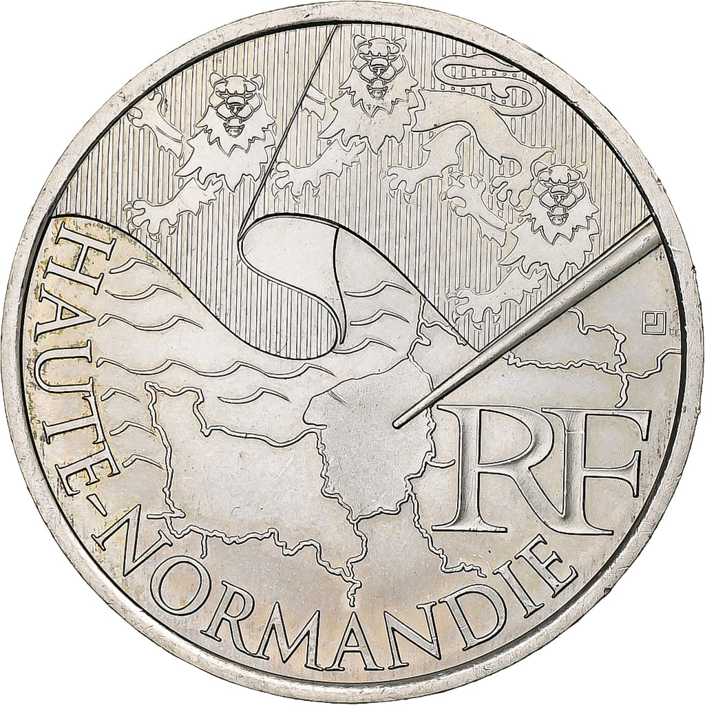 France, 10 Euro, Haute-Normandie, 2010, Monnaie de Paris, Silver, MS(63)