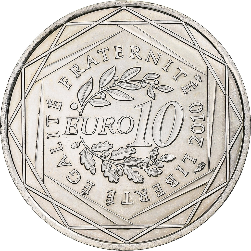 France, 10 Euro, Haute-Normandie, 2010, Monnaie de Paris, Silver, MS(63)
