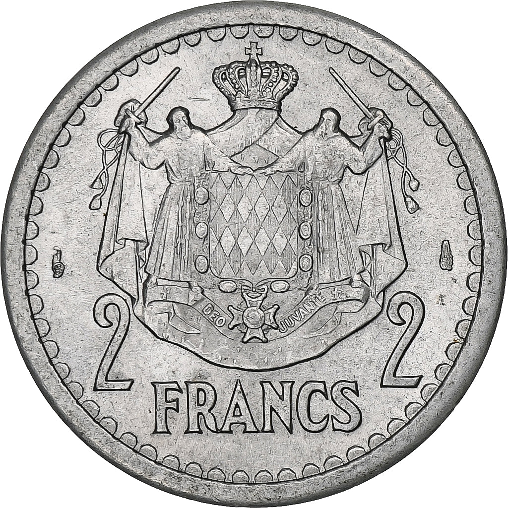 Monaco, Louis II, 2 Francs, Undated (1943), Monnaie de Paris, Aluminum