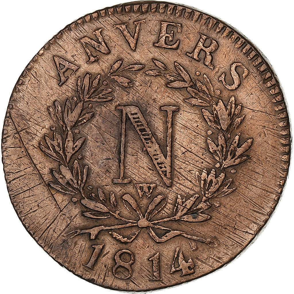 Francia, Decime, 1814, Anvers, Siège d'Anvers, Cuivre, BB, Gadoury:191c