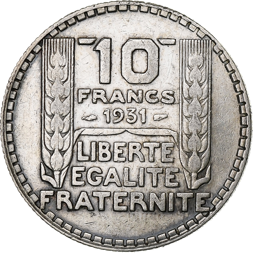 Francja, 10 Francs, Turin, 1931, Paris, Srebro, EF(40-45), Gadoury:801, KM:878