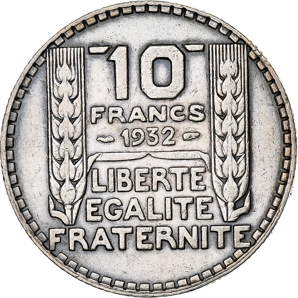 Francia, 10 Francs, Turin, 1932, Paris, Plata, BC+, Gadoury:801, KM:878