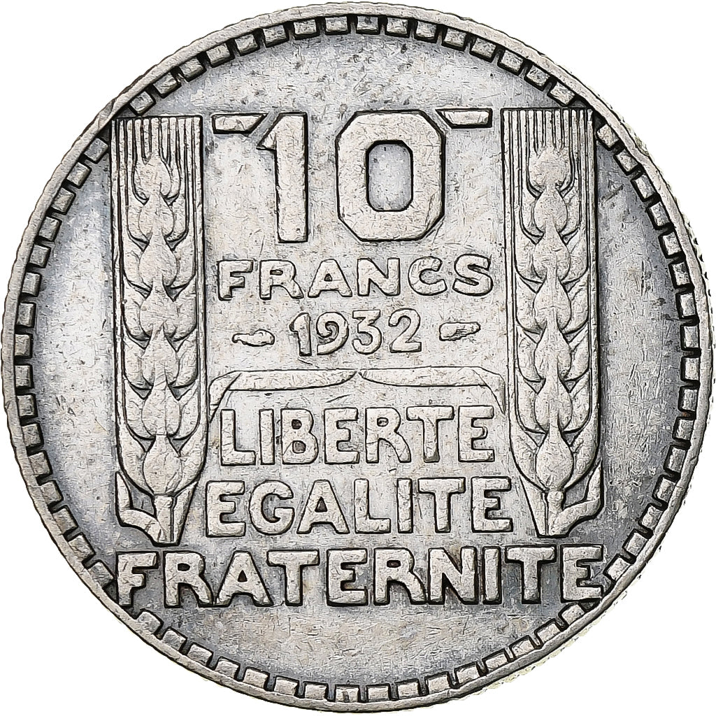 Francia, 10 Francs, Turin, 1932, Paris, Plata, BC+, Gadoury:801, KM:878