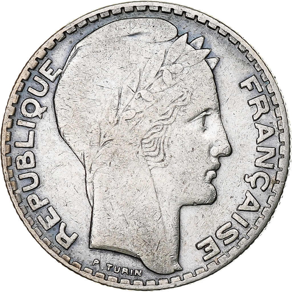 Francja, 10 Francs, Turin, 1934, Paris, Srebro, VF(30-35), Gadoury:801, KM:878