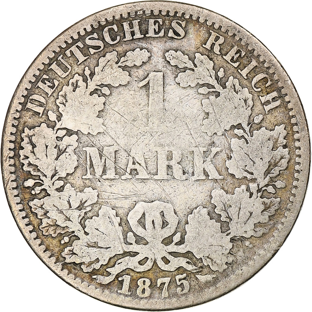 Duitsland, Wilhelm I, Mark, 1875, Berlin, Zilver, FR, KM:7