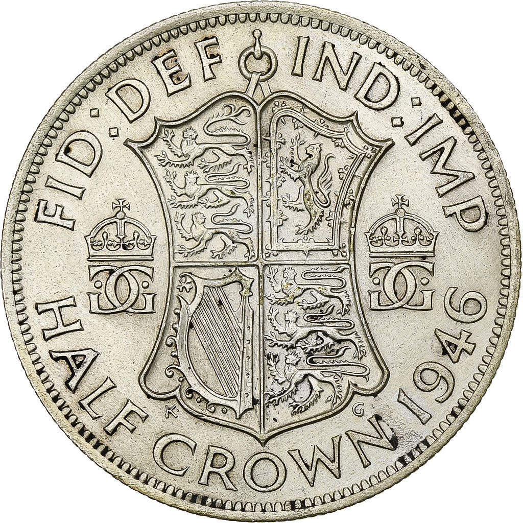 United Kingdom, George VI, 1/2 Crown, 1946, London, Silver, EF(40-45), KM:856