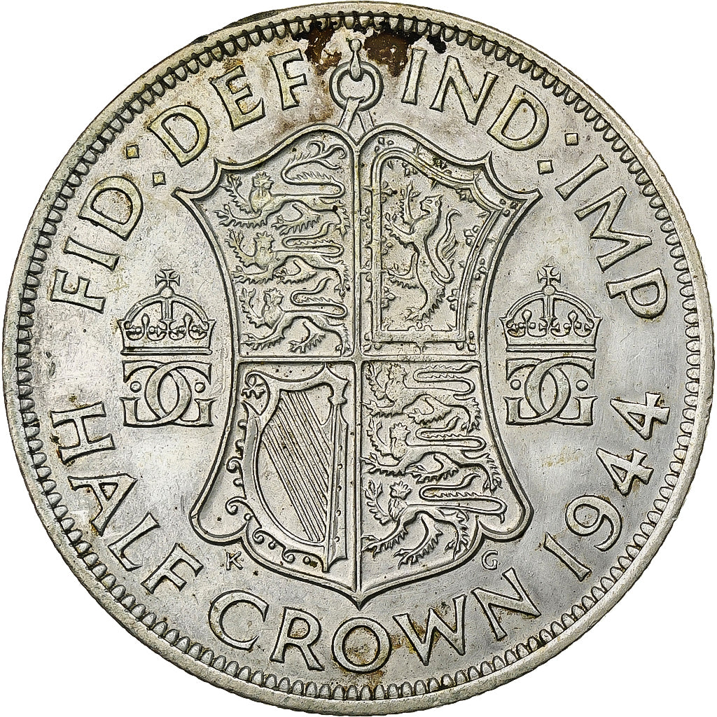 Regno Unito, George VI, 1/2 Crown, 1944, London, Argento, BB, KM:856