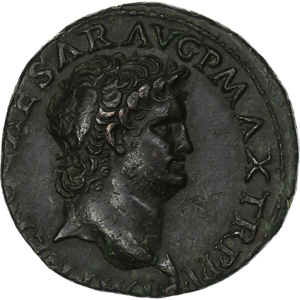 Nero, As, 66, Lugdunum, Bronze, AU(50-53), RIC:543