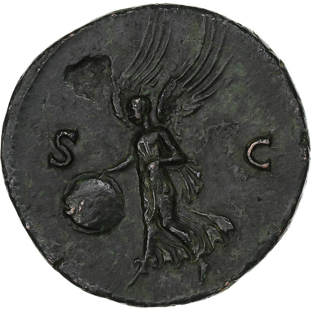Nero, As, 66, Lugdunum, Bronze, AU(50-53), RIC:543