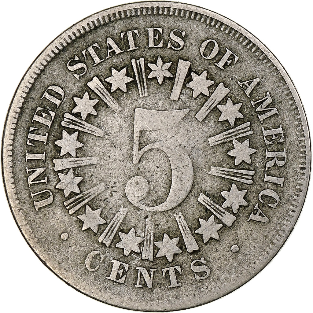 Stati Uniti, 5 Cents, 1867, Philadelphia, Nichel, MB, KM:96