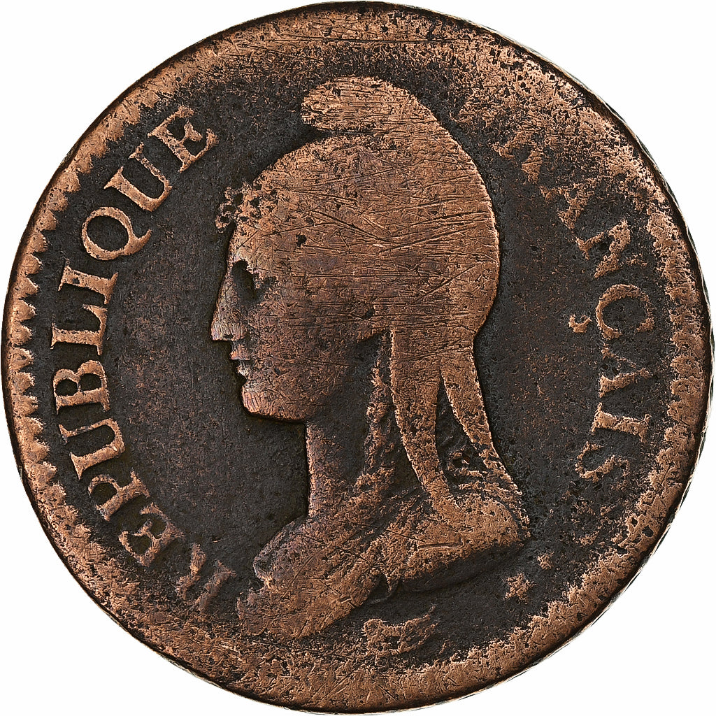 France, 2 Décimes, Dupré, AN 4, Paris, Bronze, VF(30-35), Gadoury:300, KM:638