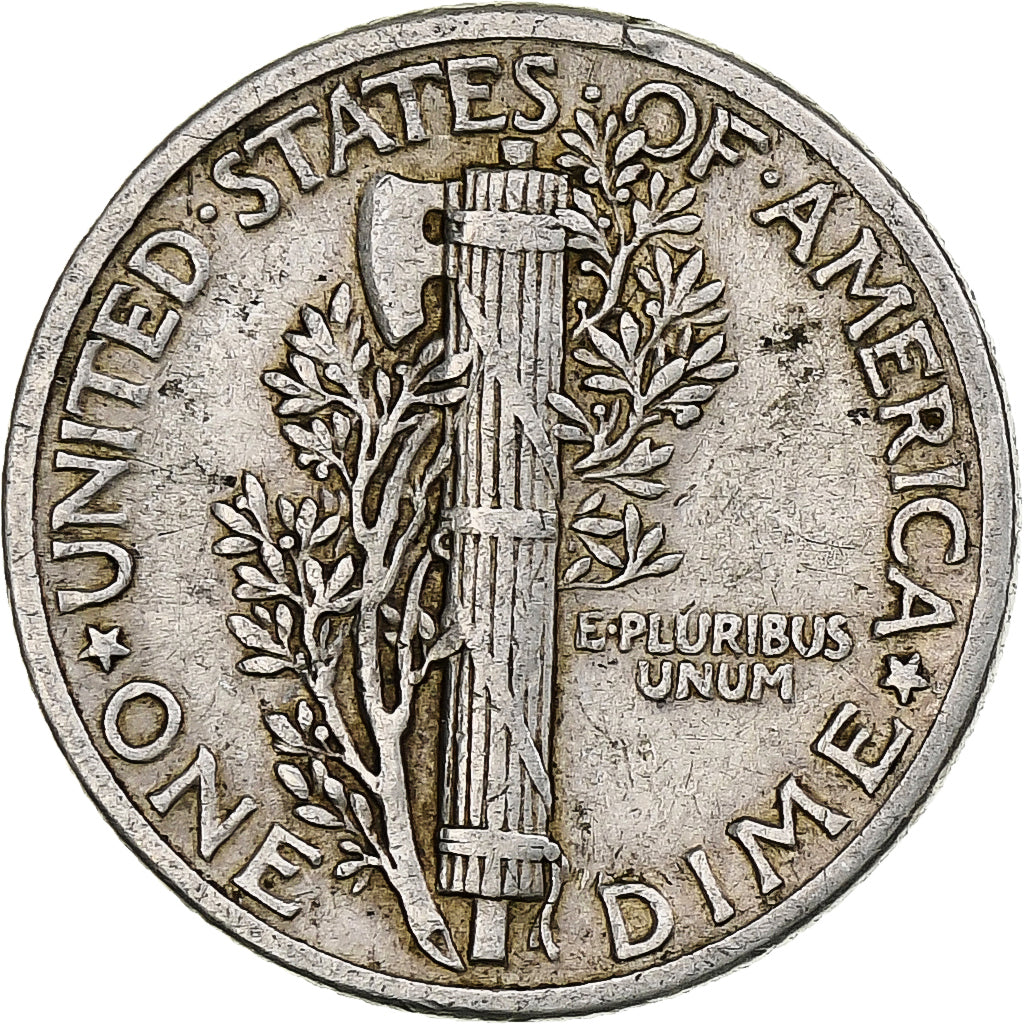 États-Unis, Dime, Mercury, 1941, Philadelphie, Argent, TB+, KM:140