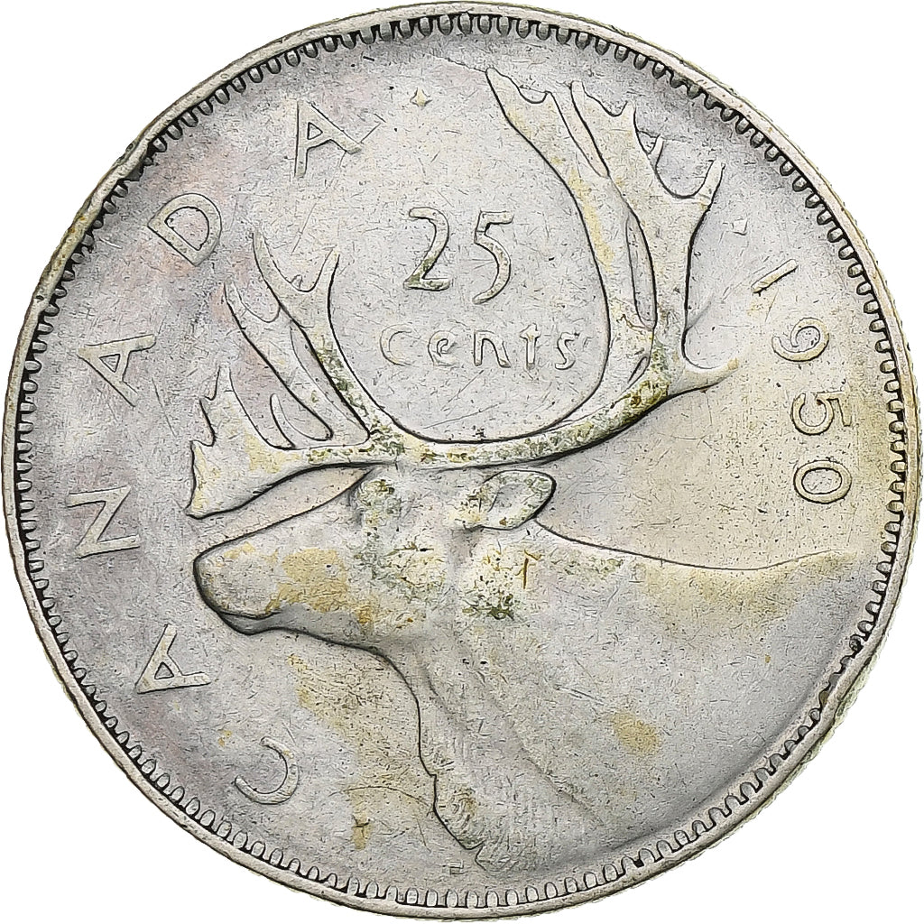 Canada, Elizabeth II, 25 Cents, 1950, Ottawa, Argento, BB, KM:44