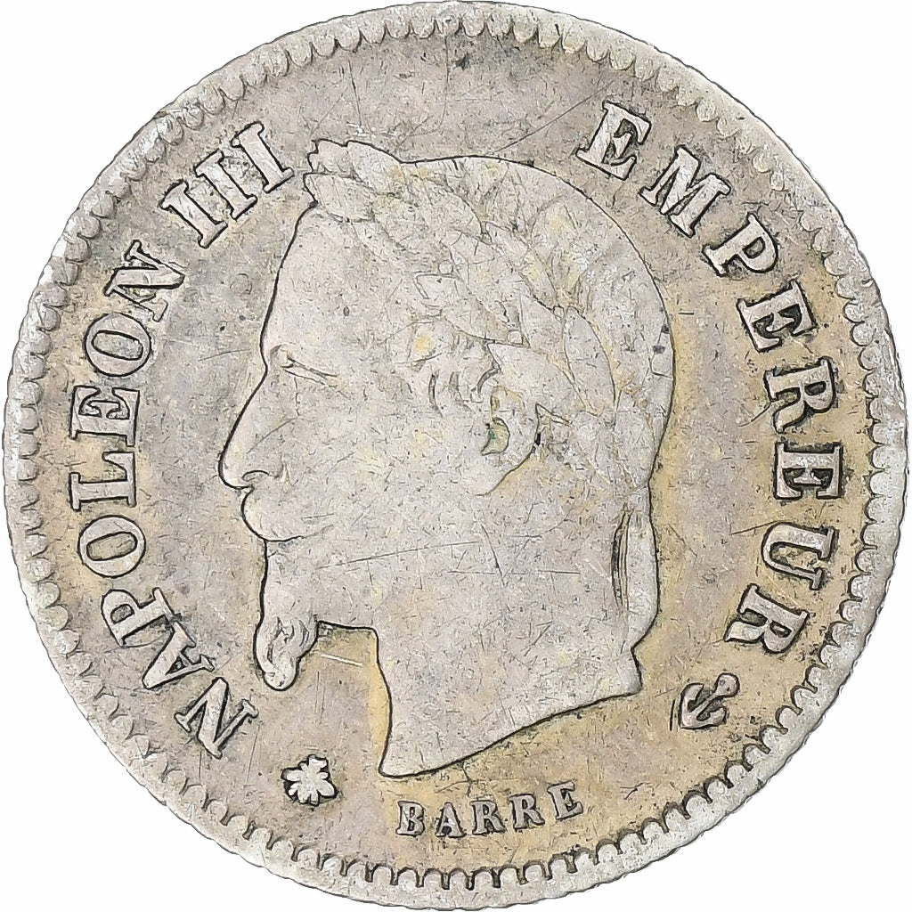 France, Napoleon III, 20 Centimes, 1867, Paris, Silver, EF(40-45), Gadoury:309