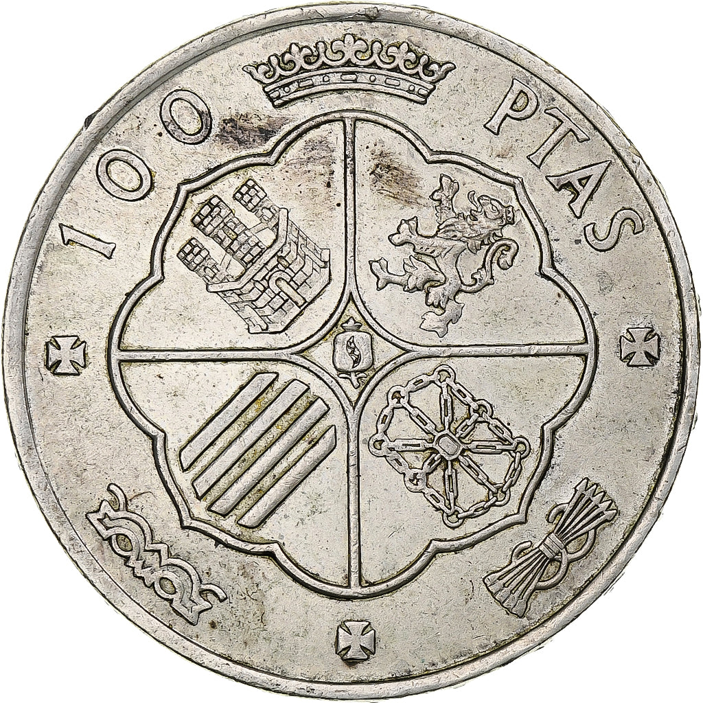 Spagna, Francisco Franco, 100 Pesetas, 1967, Madrid, Argento, BB+, KM:797