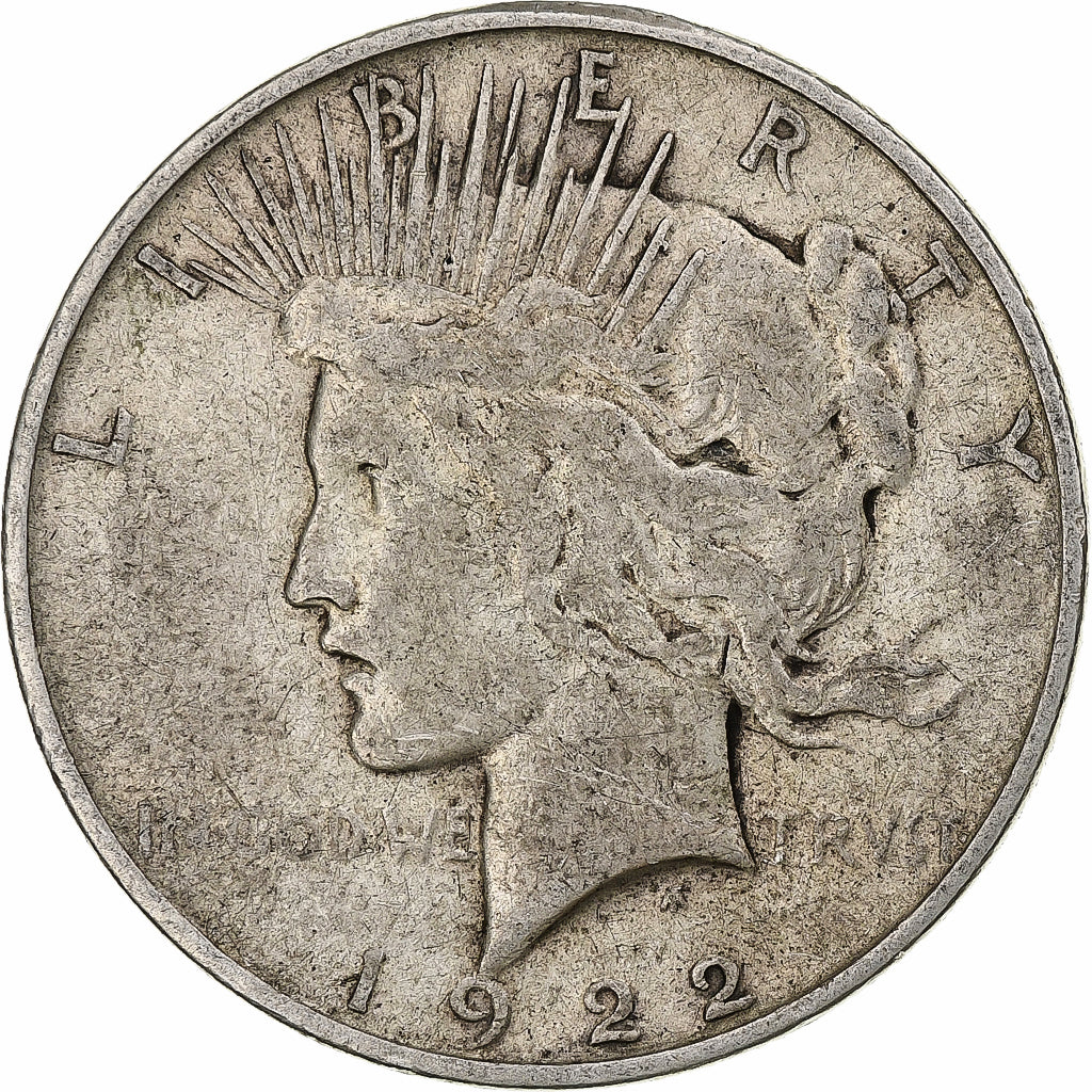 United States, Dollar, Peace, 1922, Denver, Silver, VF(30-35), KM:150