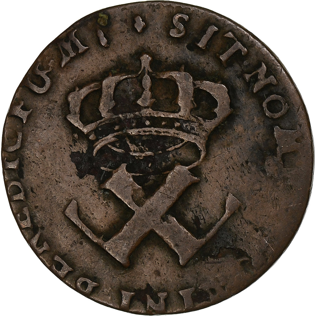 France, Louis XV, 9 Deniers, 1722, La Rochelle, Copper, VF(30-35), Lecompte:193
