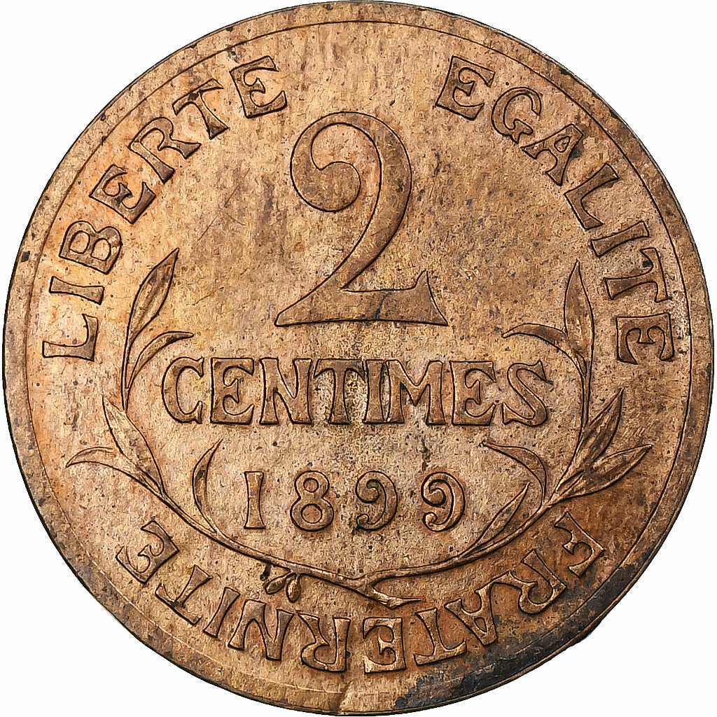 Frankreich, 2 Centimes, Daniel-Dupuis, 1899, Paris, Bronze, SS, Gadoury:107