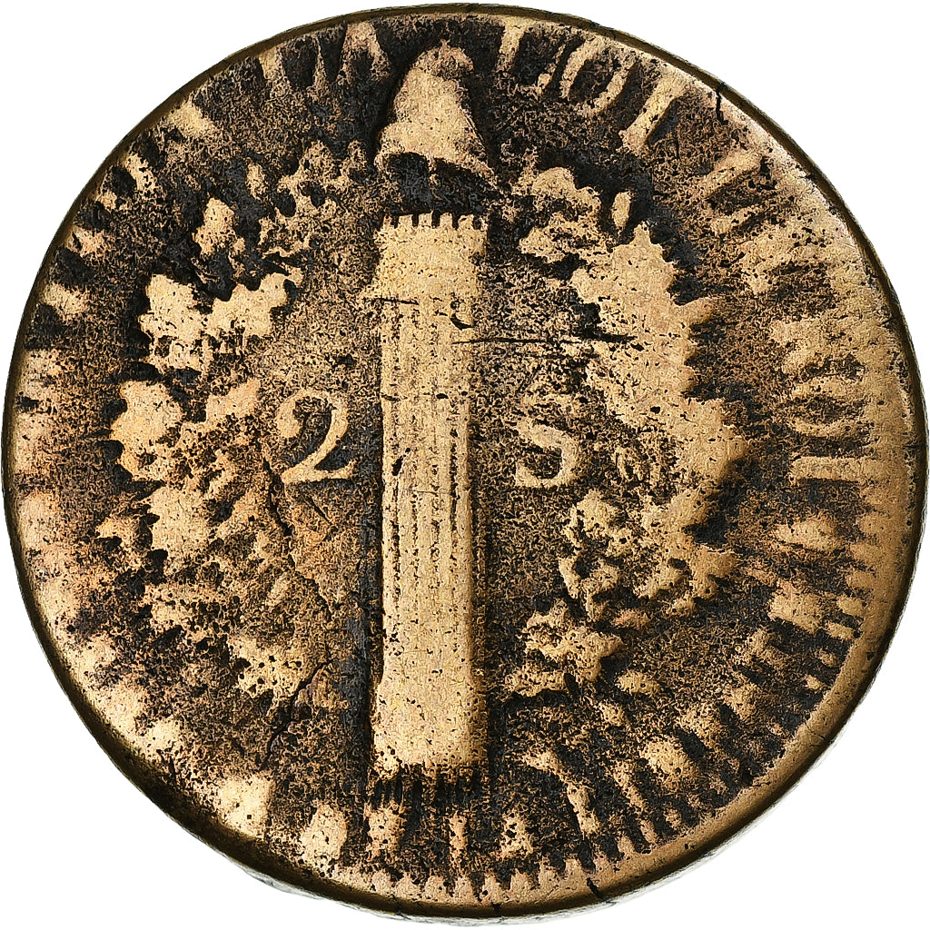 France, Louis XVI, 2 sols François, 1792, Arras, Cuivre, TB, Gadoury:25, KM:603