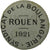 France, Demi sou, Syndicat de la boulangerie, Rouen, 1921, Cardboard, EF(40-45)