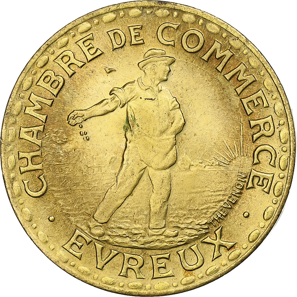 France, Chambre de commerce d'Evreux, Franc, 1922, MS(63), Cupro-Aluminium