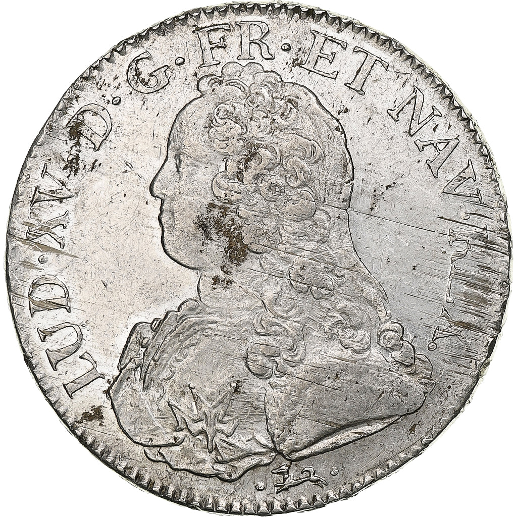 France, Louis XV, Ecu aux branches d'olivier, 1735, Bayonne, Argent, TTB