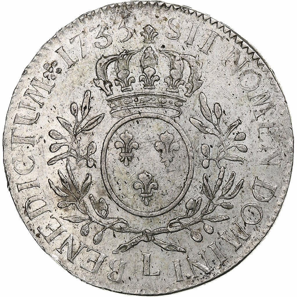 France, Louis XV, Ecu aux branches d'olivier, 1735, Bayonne, Argent, TTB