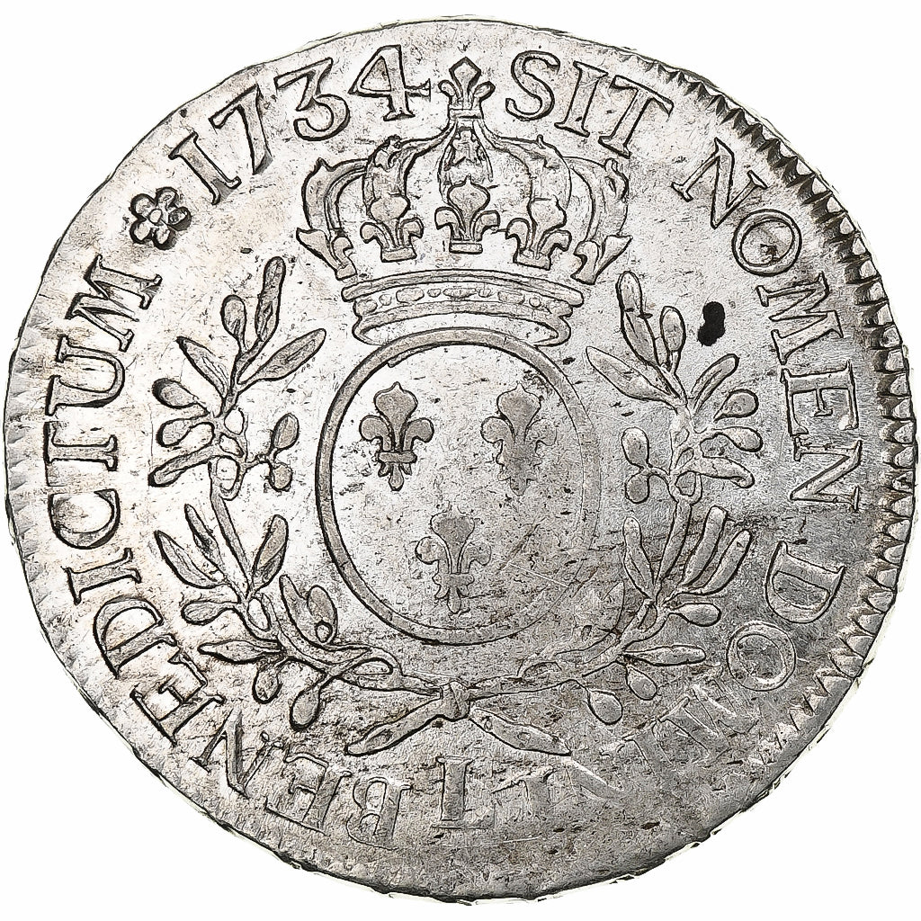 Frankrijk, Louis XV, Ecu aux branches d'olivier, 1734, Bayonne, Zilver, ZF