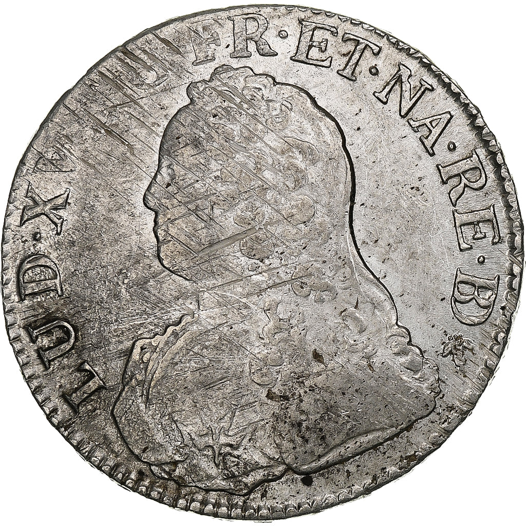 Frankrijk, Louis XV, Écu de Béarn aux branches d'olivier, 1735, Pau, Zilver