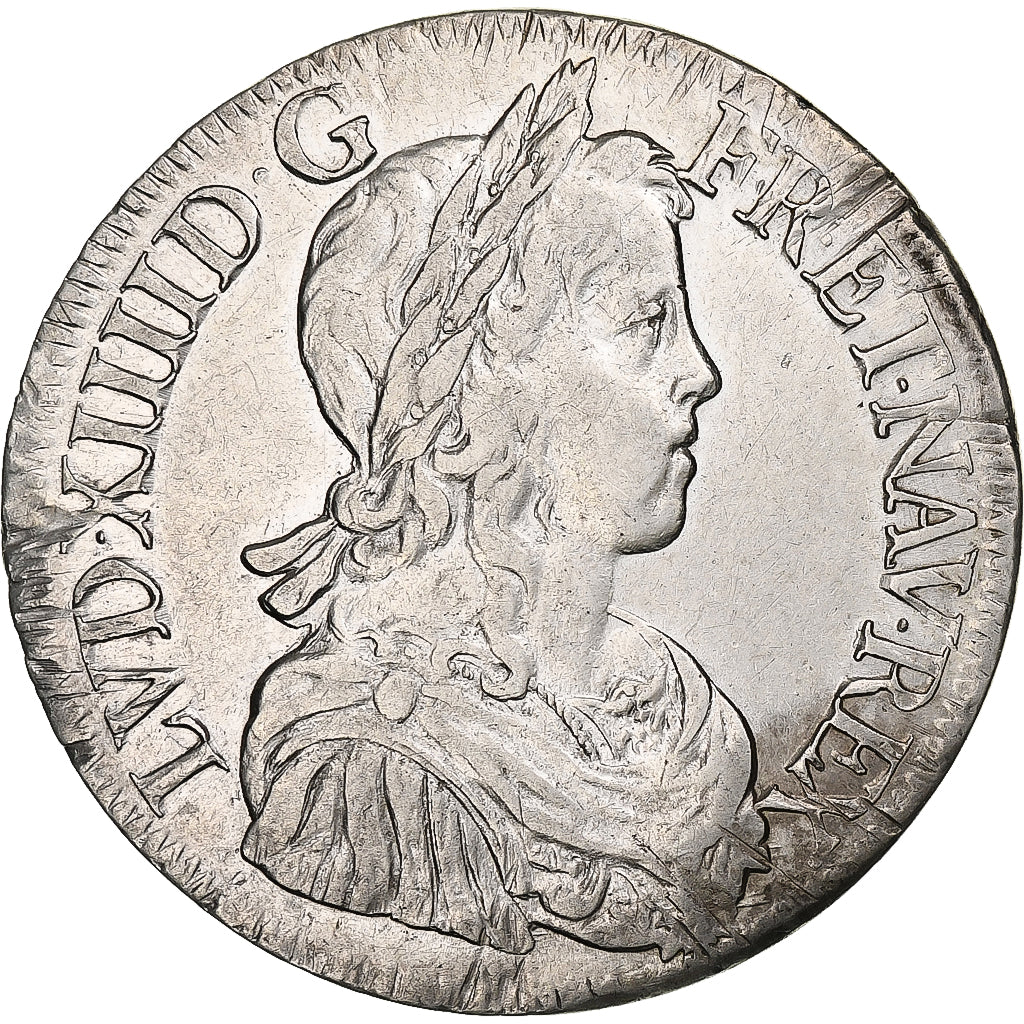 França, Louis XIV, Écu à la mèche longue, 1648/7, Bordeaux, Prata