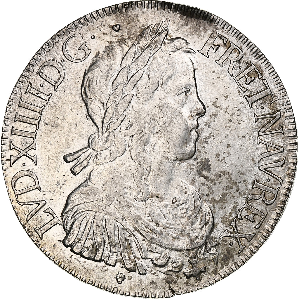 Francia, Louis XIV, Écu à la mèche longue, 1648, Toulouse, Argento, BB+