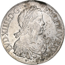 Francia, Louis XIV, Écu à la mèche longue, 1648, Toulouse, Argento, BB+