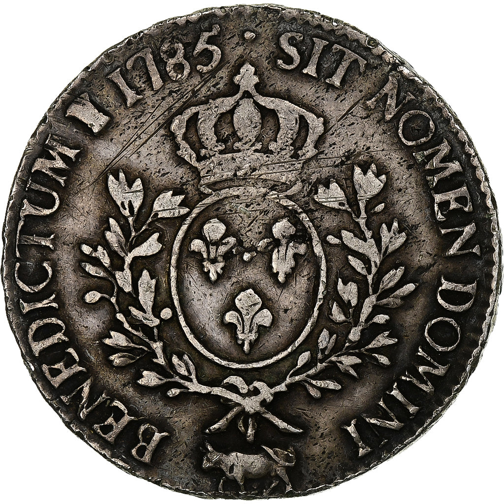 Francia, Louis XVI, Écu de Béarn aux branches d'olivier, 1785, Pau, Argento