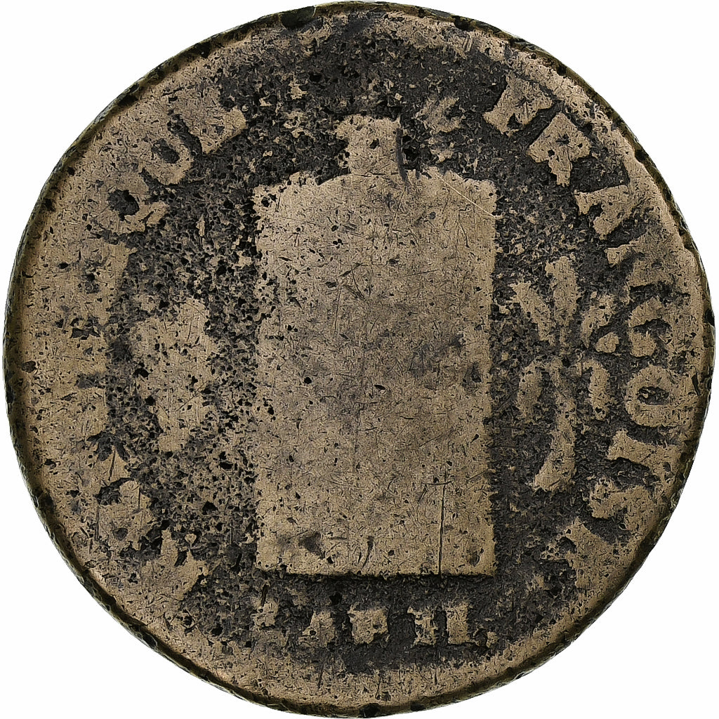 França, 2 sols aux balances non daté, An 2, Pau, Métal de cloche, F(12-15)