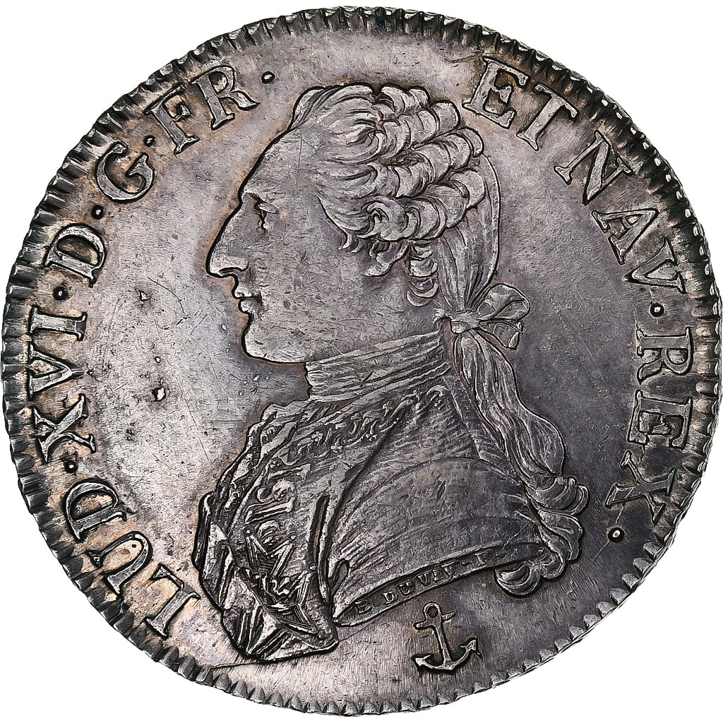 France, Louis XVI, Ecu aux branches d'olivier, 1789, La Rochelle, Silver
