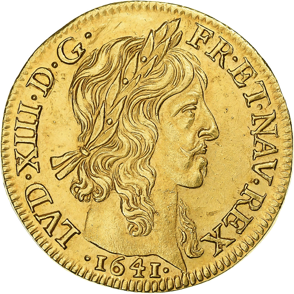 France, Louis XIII, Louis d'Or, 1641, Paris, Gold, AU(50-53), Gadoury:58