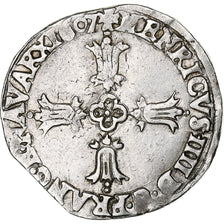 France, Henri IV, 1/4 Ecu, 1607, Bayonne, Silver, EF(40-45), Gadoury:597