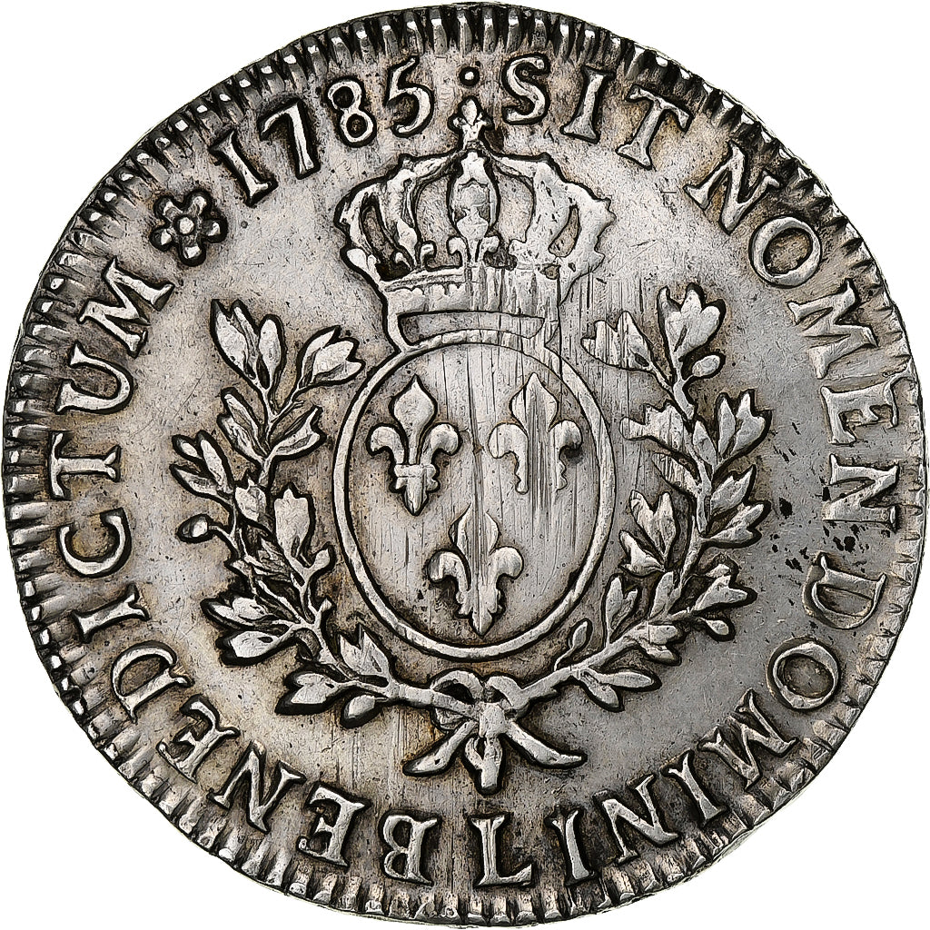 França, Louis XVI, Ecu aux branches d'olivier, 1785, Bayonne, Prata, AU(50-53)