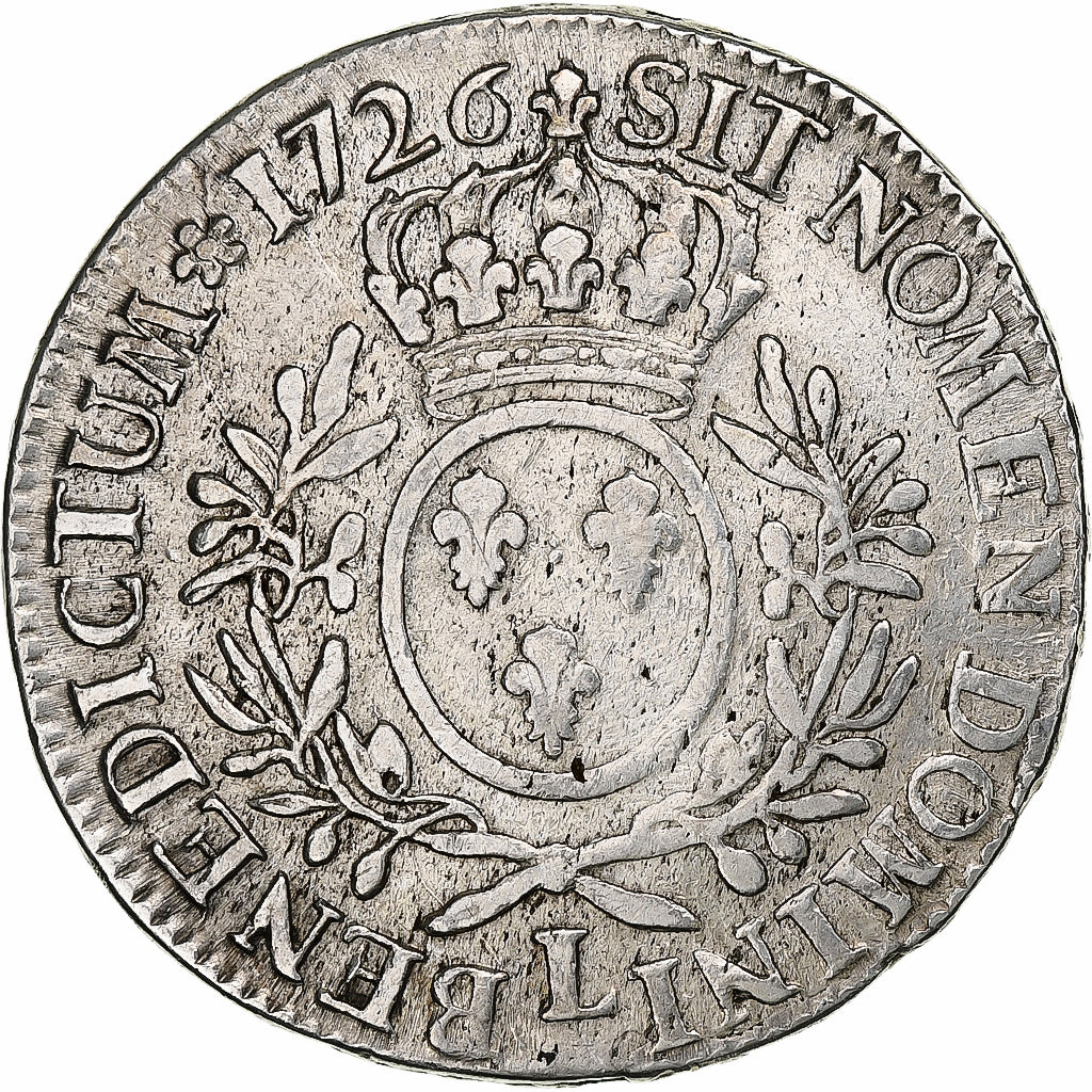 France, Louis XV, Ecu aux branches d'olivier, 1726, Bayonne, Silver, VF(30-35)