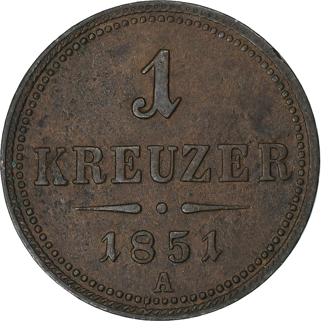 Áustria, Franz Joseph I, Kreuzer, 1851, Vienna, Cobre, EF(40-45), KM:2185