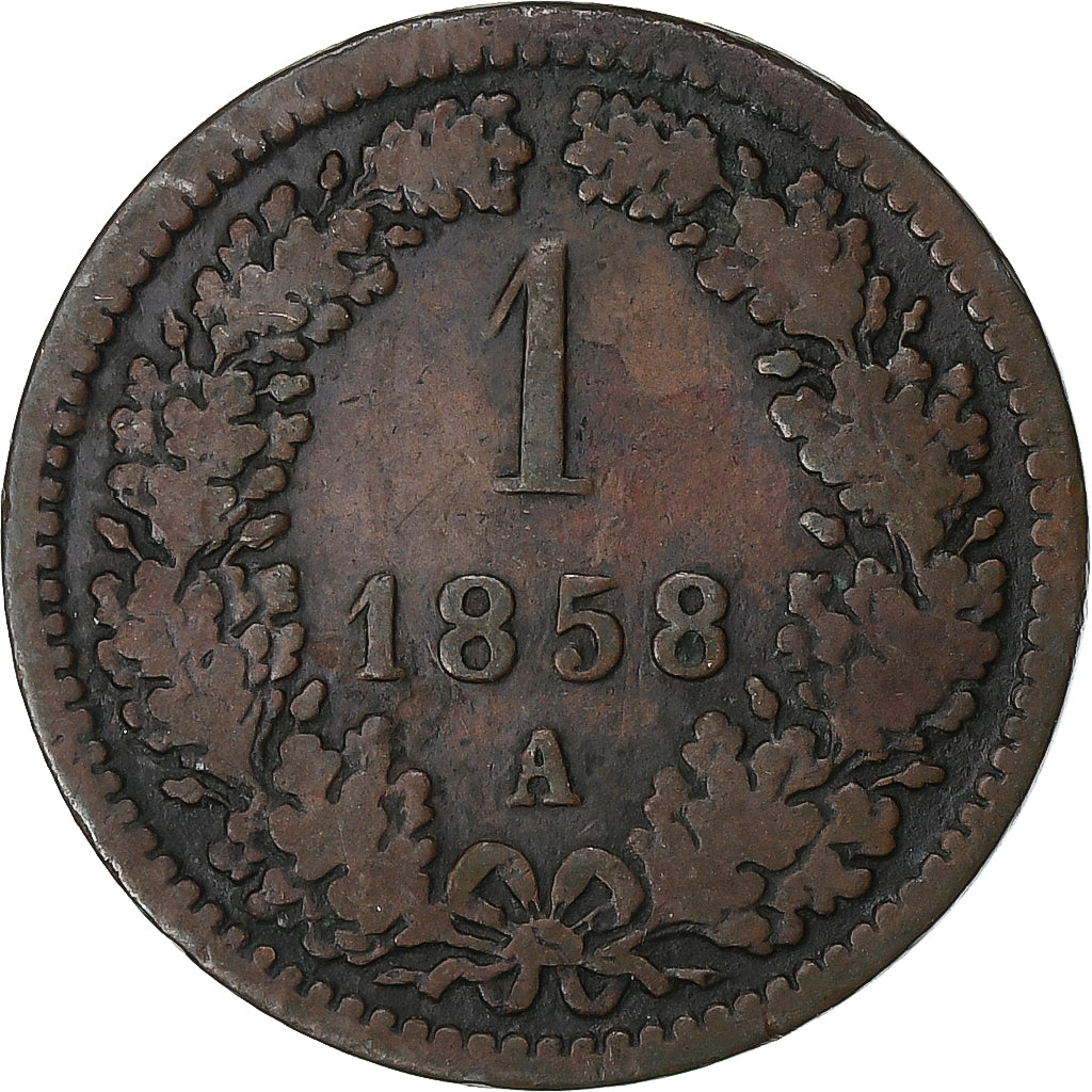 Áustria, Franz Joseph I, Kreuzer, 1858, Vienna, Cobre, VF(20-25), KM:2186
