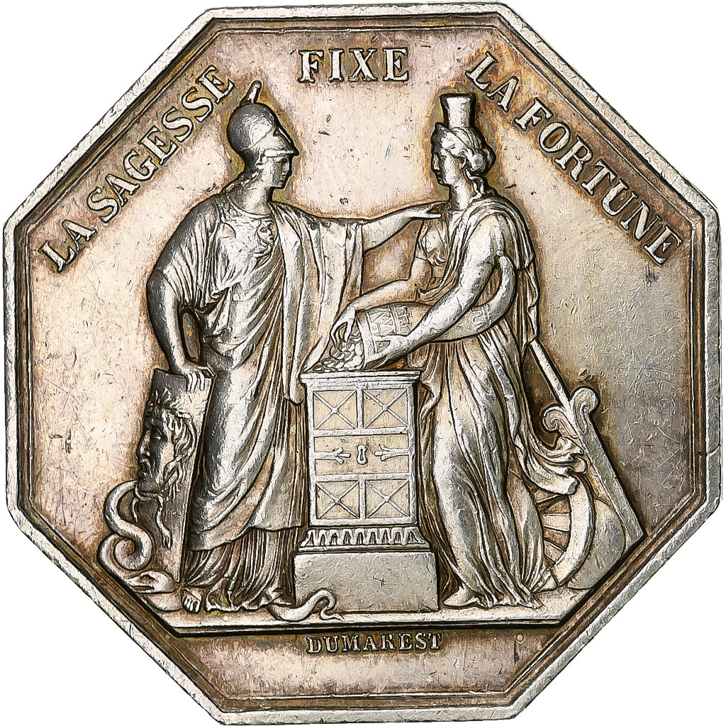 Francia, ficha, Banque de France, An VIII, Argento, Dumarest, BB+