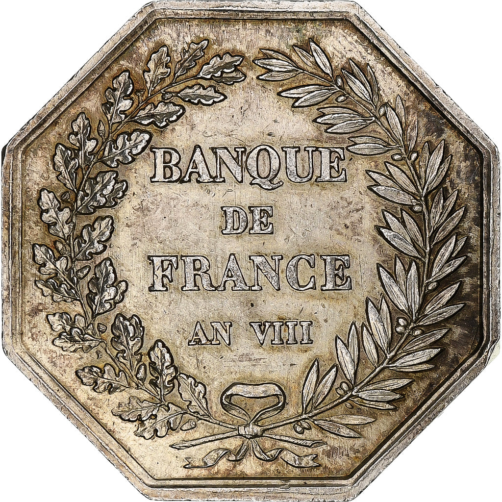 Francia, ficha, Banque de France, An VIII, Argento, Dumarest, BB+