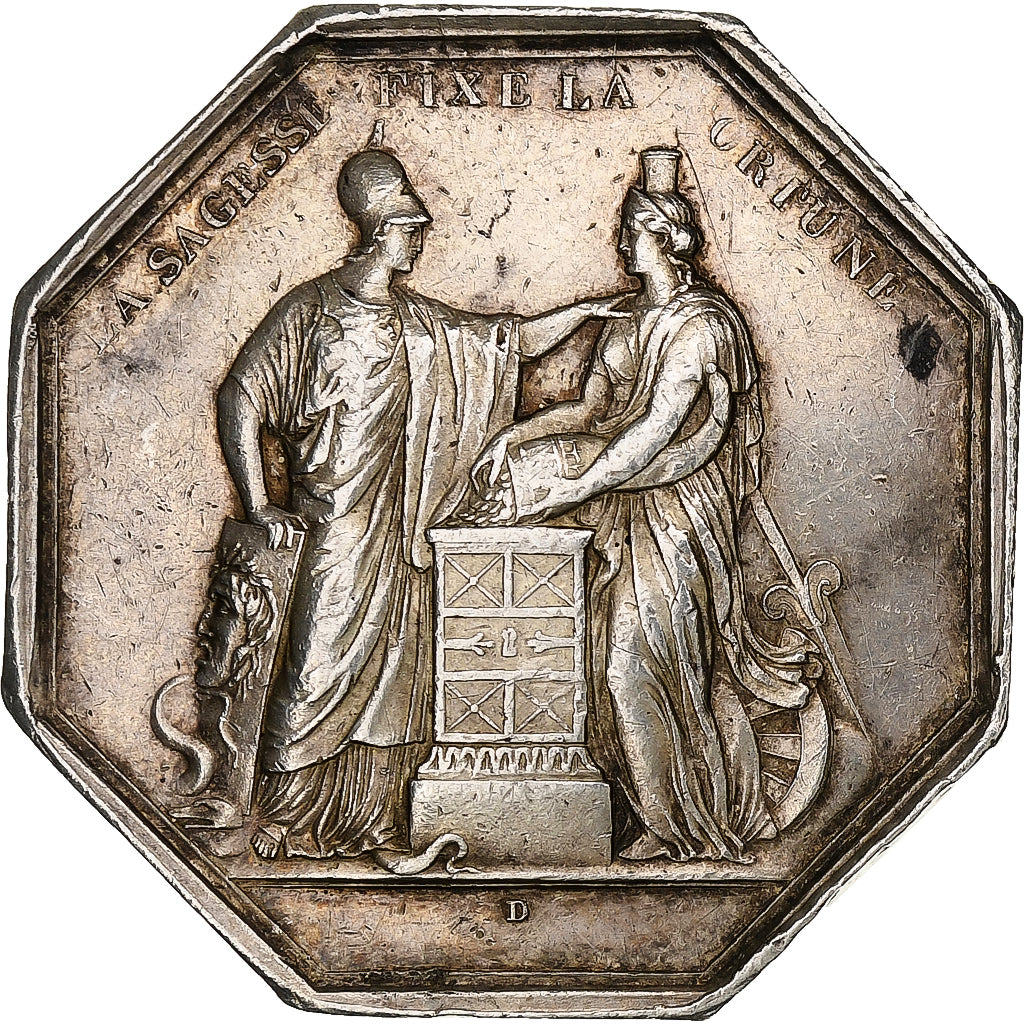 Francja, Token, Banque de France, An VIII, Srebro, Dumarest, AU(50-53)